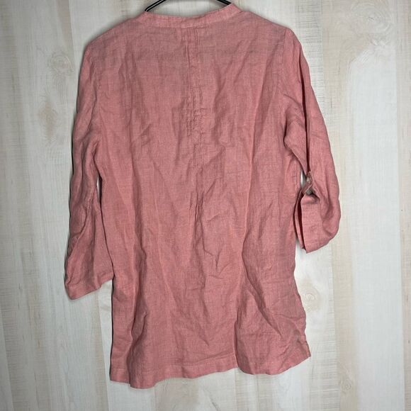 Cynthia Rowley dusty pink linen tunic top pullover style, size small - Picture 6 of 14